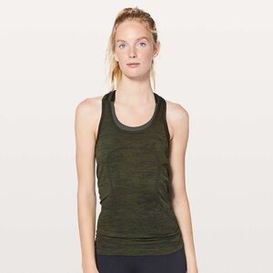 Lululemon | Swiftly Tech Racerback Dark Olive Brave Olive Black Size 4‎